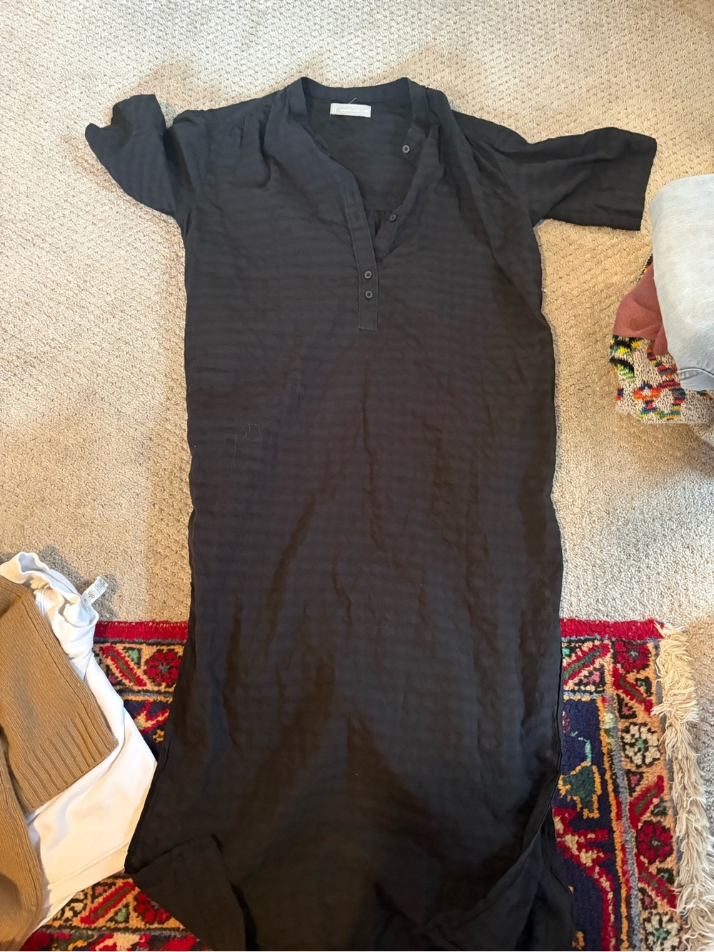 Everlane Black Kaftan with Signature Label - Picture 2 of 4